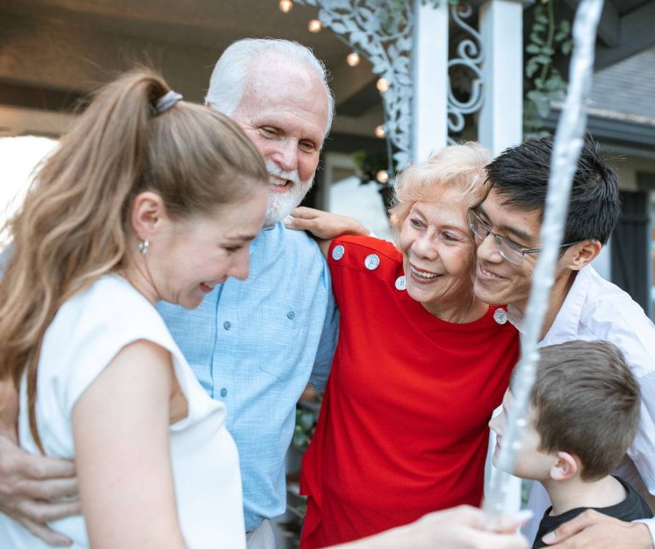 Loved ones helping an older adult through normal and abnormal aging